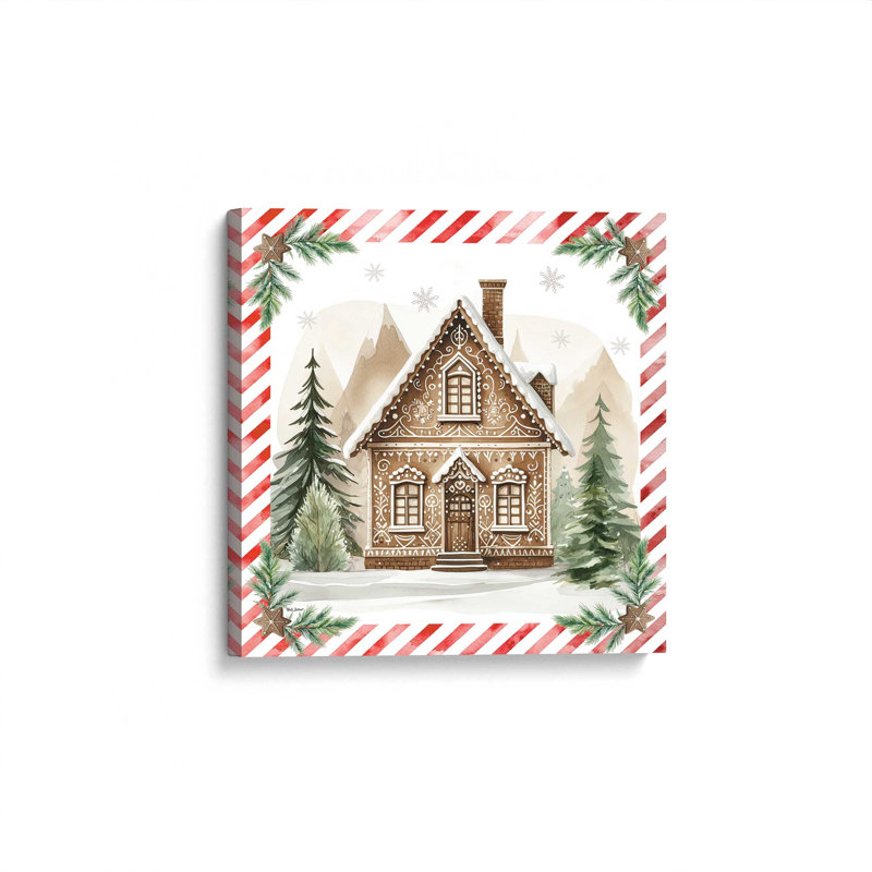 «Gingerbread Lane House I» par Nicole DeCamp, reproduction d'art, L 20 po x H 20 po, Ne s’applique pas, Toile tendue