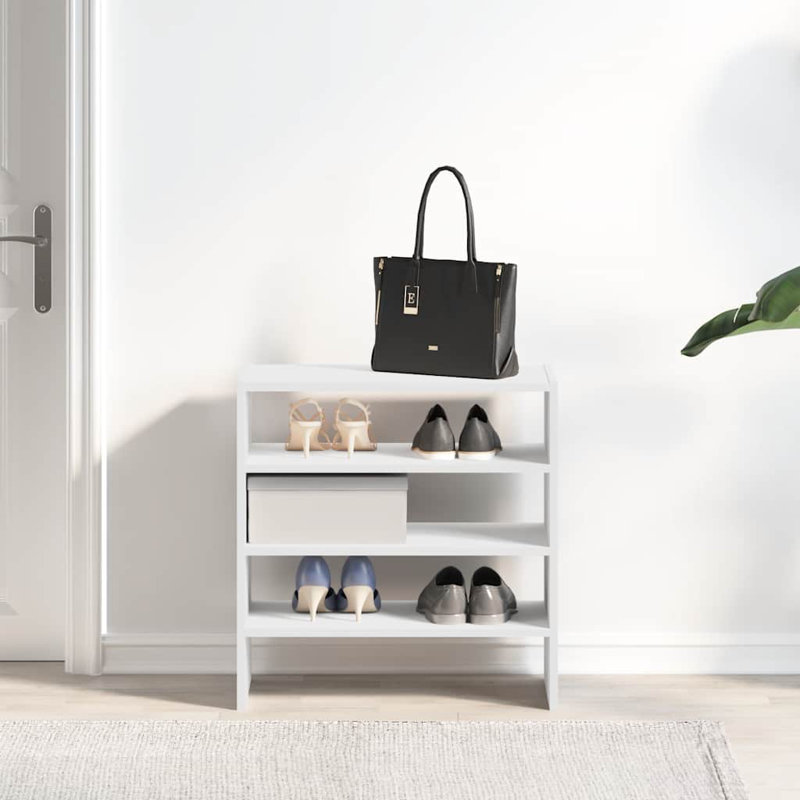 6 Pair Shoe Rack, White