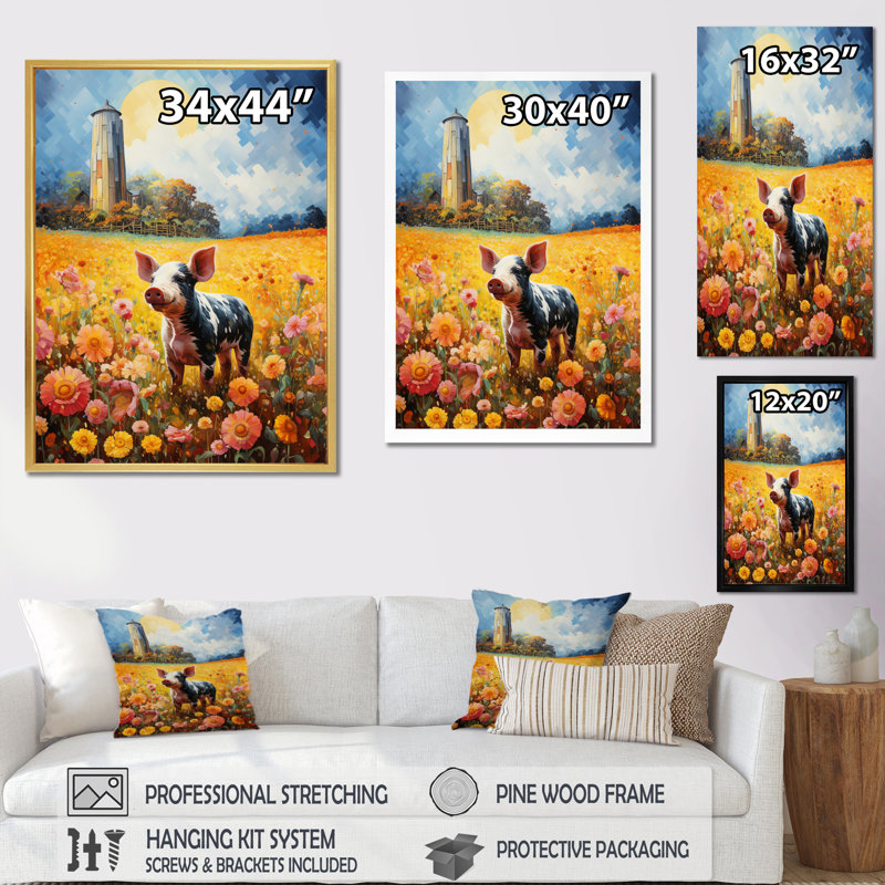 Rôtissoire Barnyard Serenade V, Impression argent sur toile encadrée, H 32 po x l 24 po x P 1 po