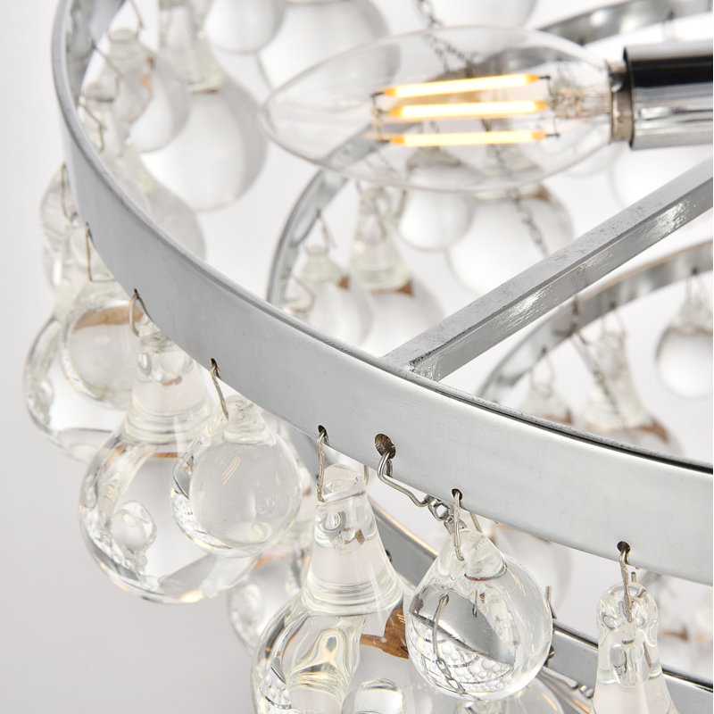 Lustre étagé unique Buckby, Chrome, 5 lumières, H 11,8 po x l 17 po x P 17 po