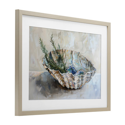 Coquillage côtier et sapin côtier, reproduction sous verre, design par Petal Prints Design