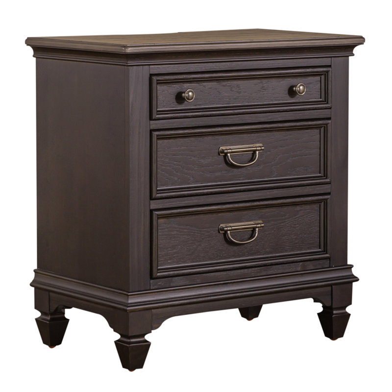 Colburn Nightstand w/ Charging Station, Dark Brown