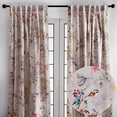 Maison d' Hermine Curtains for Living Room 100% Cotton 84 inch Length Two Panel Light Filtering Curtains for Windows with Rod and Loop Pockets Valentines Day Gifts (Equinoxe - Multi, 50"W x 84"L)