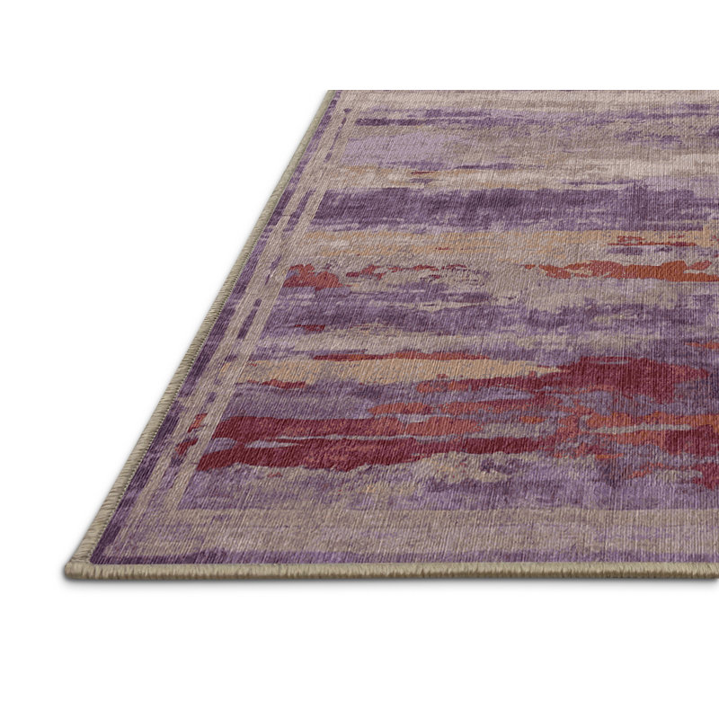 Machine Washable Beige Area Rug, Rectangle 7' x 9'