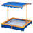 Teamson Kids 46" Outdoor Solid Wood Sandbox with Adjustable Canopy and Liner