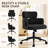 Upholstered Swivel & Adjustable Height Office Chair, Clover-shaped Desk Chair with Armrest-1961563420