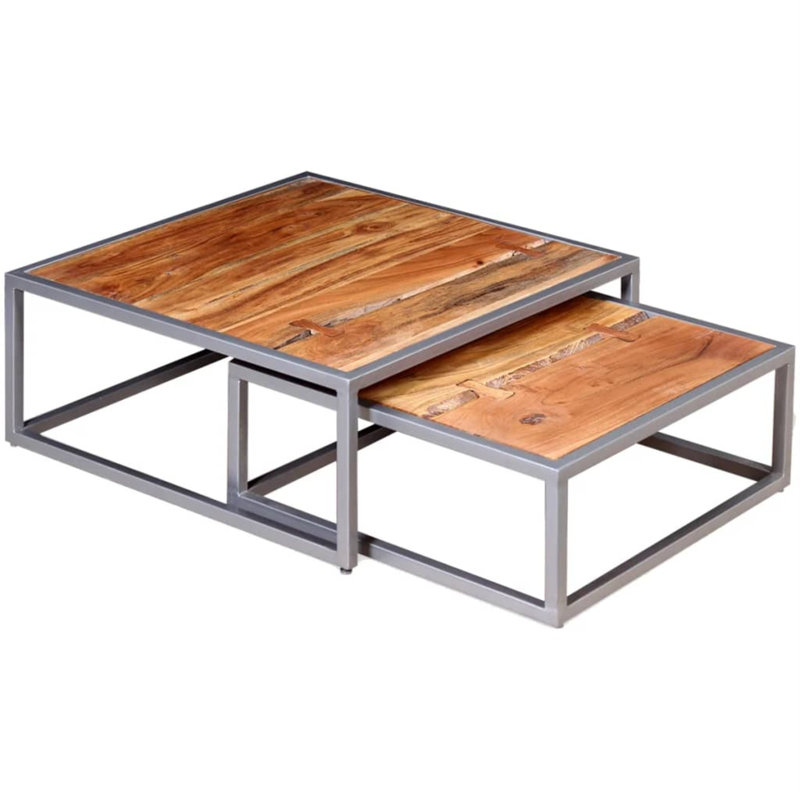 Table basse avec rangement Arla, H 10,2 po x l 25,6 po x P 25,6 po, Brun