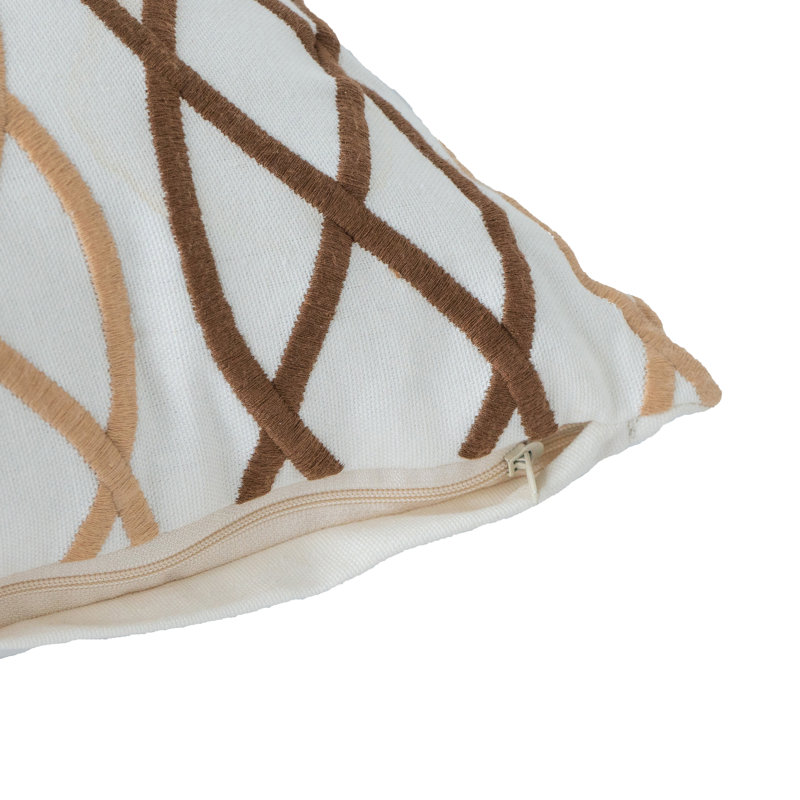  Cotton Throw Pillow, Beige