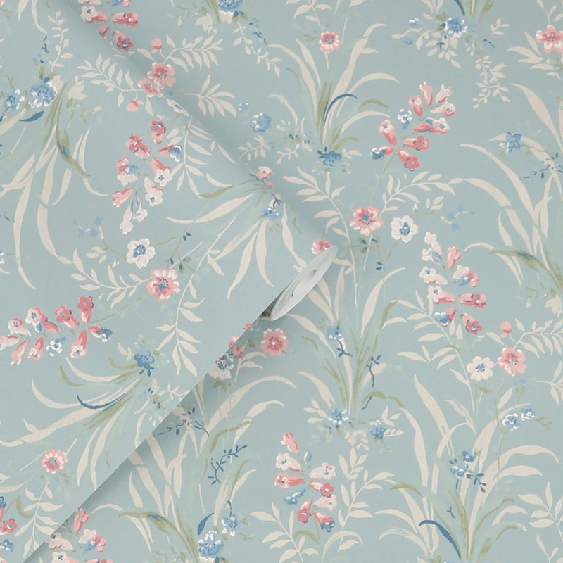 Secret Garden Floral Wallpaper Double Roll, Blue