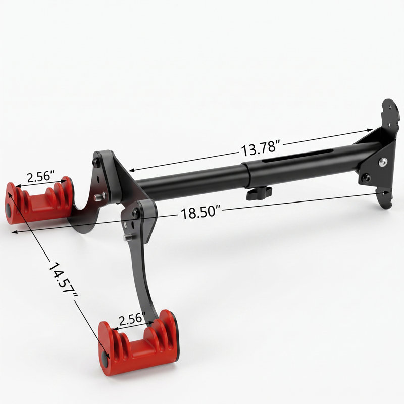 Support de rangement mural pour vélo, support à vélo horizontal réglable en métal avec sangle de roue, capacité de 48,5 lb pour le garage