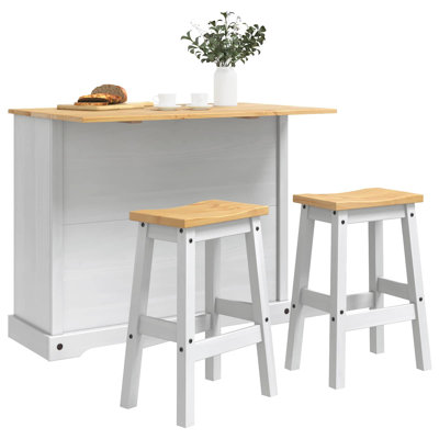 Solid Wood Kitchen Island Set