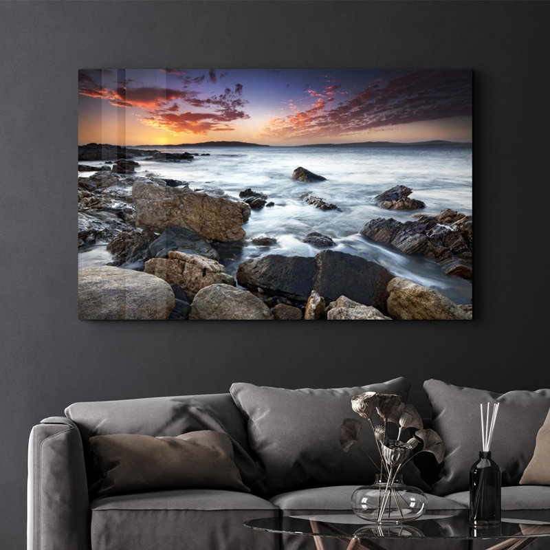 Élégante peinture murale en verre trempé de 13,8 po x 21,7 po | 100% verre trempé, épaisseur: 0,16 pouce | Imprimé UV pour des couleurs éclatantes | Parfait pour la décoration intérieure, le salon et les espaces de bureau
