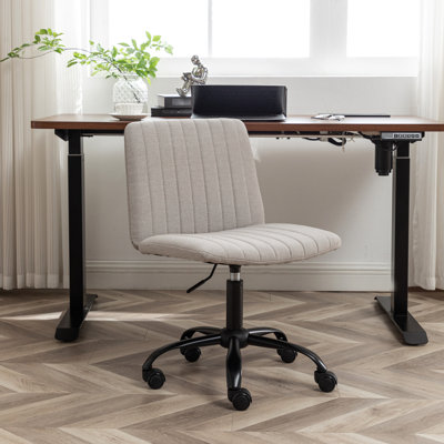 Chaise de bureau pivotante en tissu - réglable en hauteur avec revêtement souple, rotation à 360 °, base stable, bleu, rembourrage confortable, mobilier contemporain, revêtement respirant, pivotant, métal 5, bleu