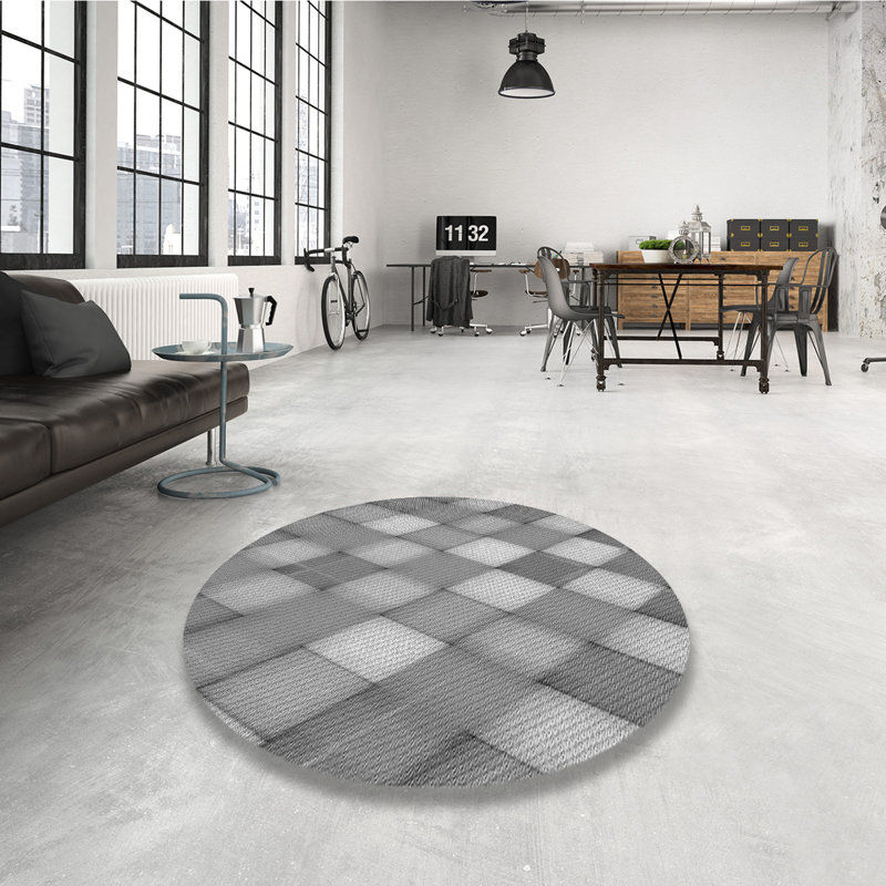Bloxom Geometric Indoor Rug, Round 3'