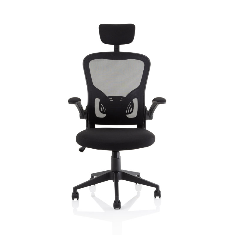 Milda Polyester Blend Executive Chair with Headrest, Black