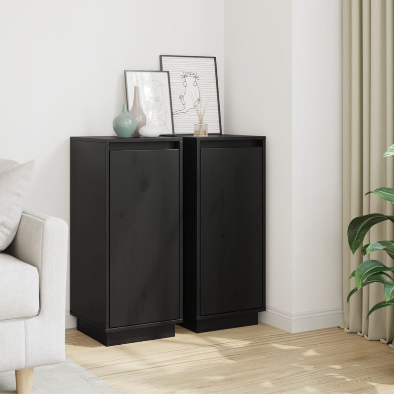 Gesper 31.5 Cm Wide Solid Wood Sideboard, Black