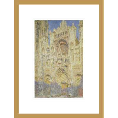 Rouen cathédrale au coucher du soleil par Claude Monet, impression giclée encadrée