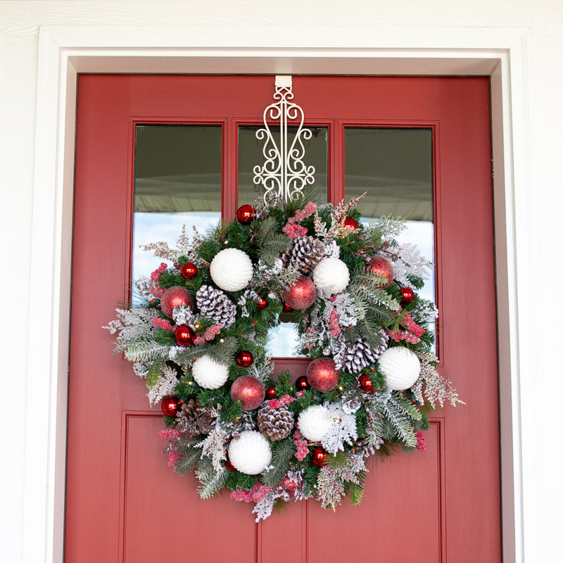 Adjustable Wreath Hanger for Door - Colonial (White)
