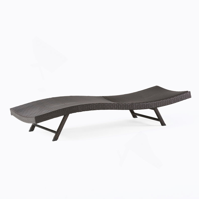 CHAISE EN PE WICKER, Brun