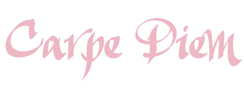 Décalcomanie murale indemnités journalières carpe diem, H 9,5 po x l 36 po x P 0,01 po, Rose œillet