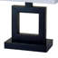 Lampe de table haute 22 po en métal avec design carré, abat-jour blanc
