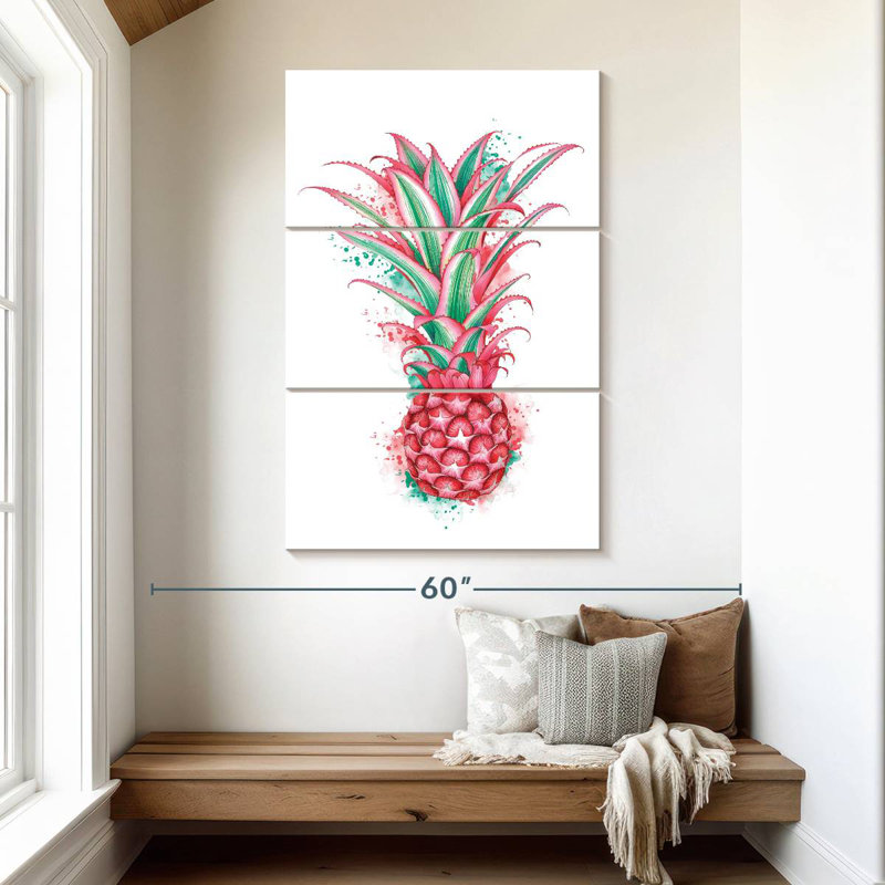 Yarlin Pink Pineapple, 50" H x 32" W