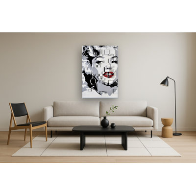 Pop Pop Glam 3D, art mural abstrait sur toile Marilyn - 39 po x 40 po
