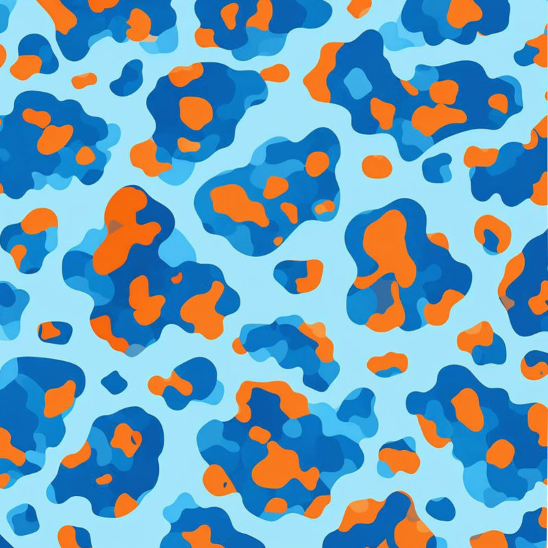 Leopard Print Pattern Comforter, Queen, Medium Blue Medium Orange