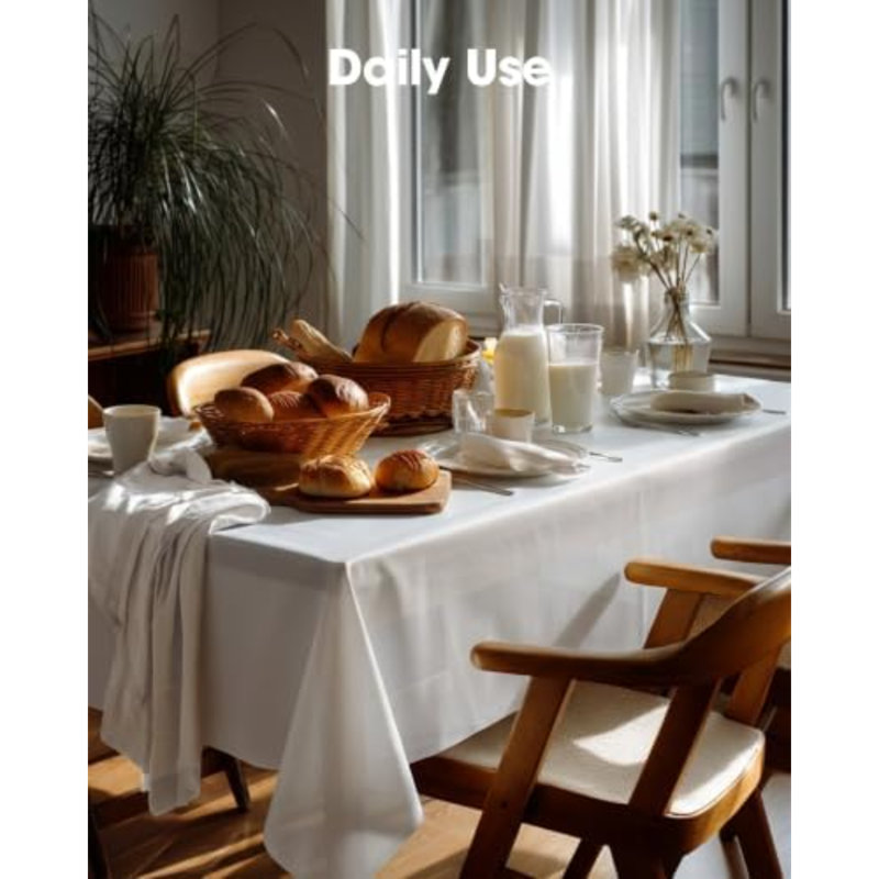 Plastic Table Cloth Disposable 54x108 Inch 10 Pack, White