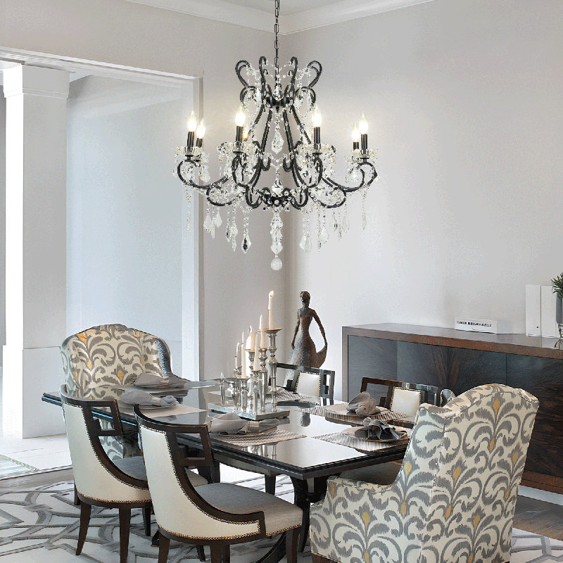 8-Light Retro Luxury Crystal Candle Chandelier