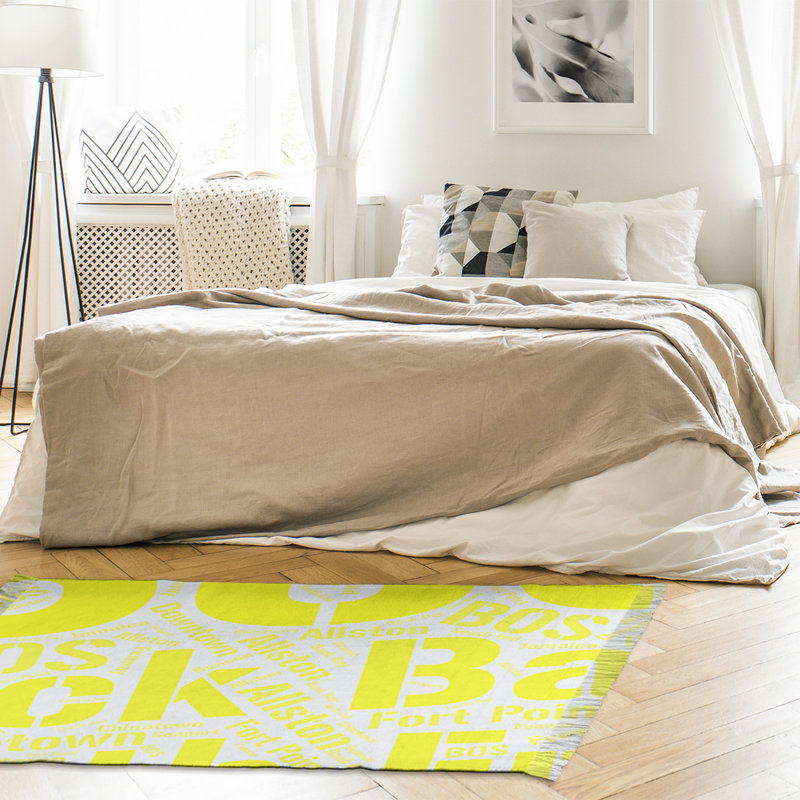 Tapis jaune à tissage plat, Oui, Portland
