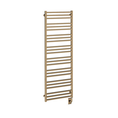 Chauffe-serviettes électrique à brancher 19,5 po x 64 po Avento - Bronze brossé, fixation murale, rails carrés, garantie à vie