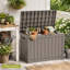 Boîte de livraison verrouillable de 55 gallons pour l'extérieur, coffre de rangement extérieur en résine résistant aux intempéries avec couvercle pour porche, porte d'entrée, patio et trottoir-129993031