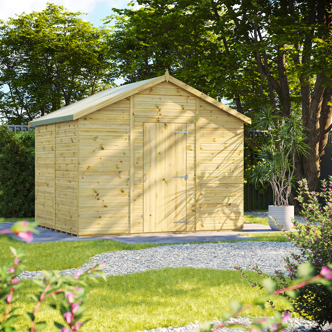 Powersheds 8 x 10ft Premium Pressure Treated Timber Windowless Apex Garden Shed