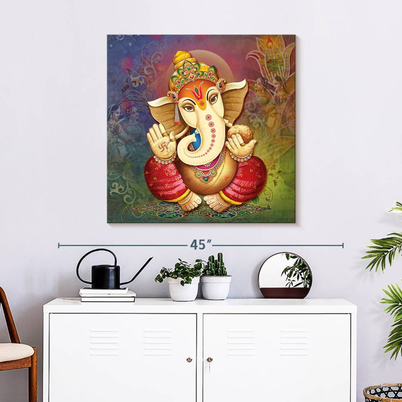 Bénédiction de Ganesh, H 30 po x l 30 po