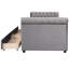 Lit de jour simple gris avec tiroirs de rangement efficaces et sommier à lattes en bois massif.-118035685