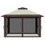 Pavillon de jardin escamotable de 13 pi x 13 pi avec filet, abri de tente à auvent instantané avec toit à 2 niveaux, sac de transport à roulettes, sacs d'eau / sable pour l'extérieur, le jardin et les fêtes