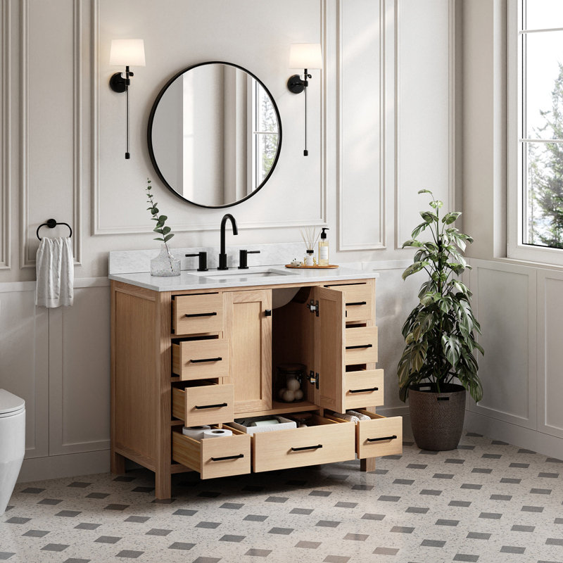 43" Single Bathroom Vanity Set, Oak
