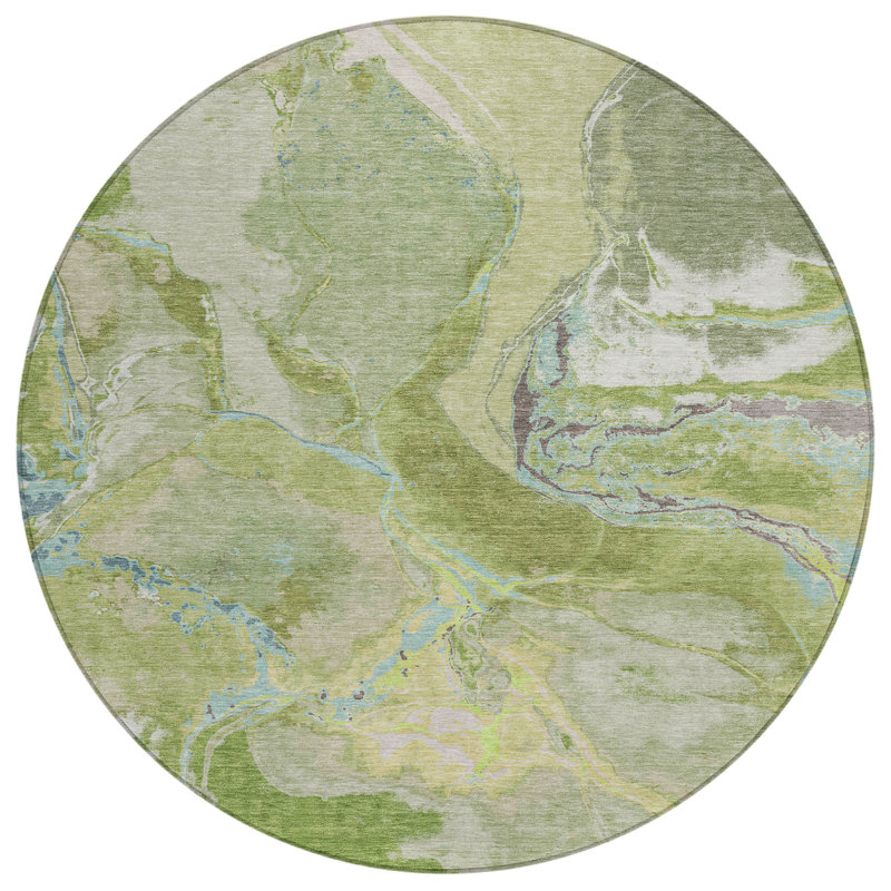 Tapis intérieur / extérieur vert Selene , 8 pi x 8 pi