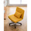 Chaise de bureau jaune avec accoudoirs croisés en lin jaune - polyvalente pour une utilisation à l'intérieur, réglable en hauteur, pivotant sur 360 ° et avec fonction d'inclinaison-137440312-137440311