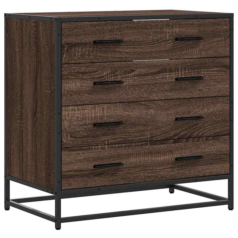 Annalaura Metal Accent Chest, Brown Oak