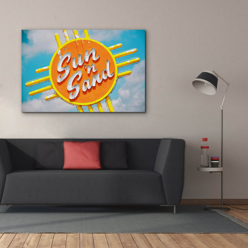 «Sun N Sand No. 2» par Carlos Vargas, art mural sur toile, H 40 po x l 60 po x P 1,5 po