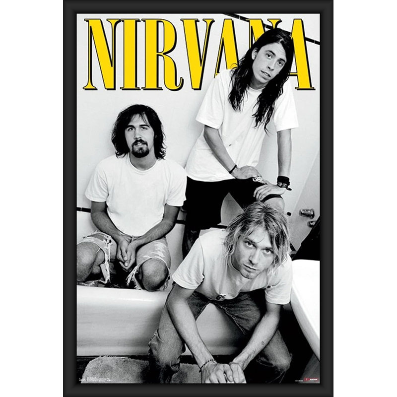 Nirvana - Impression sur papier, Papier encadré noir, H 36,5 po x l 24,75 po x P 1 po