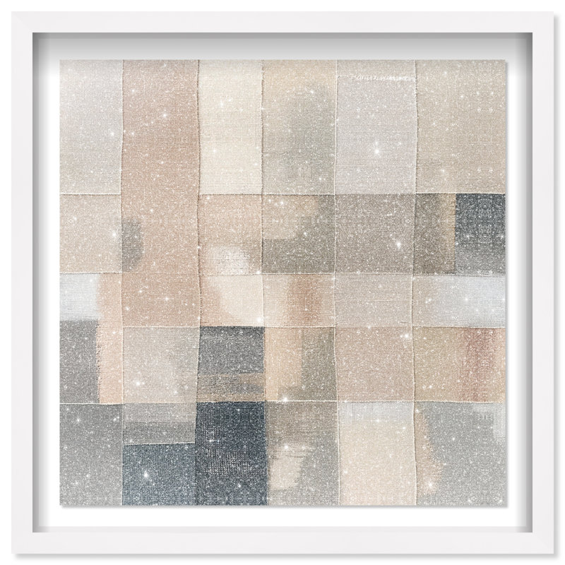 Boxed in Ebony I Shadowbox Abstract Print by Oliver Gal, Black Frame, 12 x 12, 13.5"H x 13.5"W, White Frame