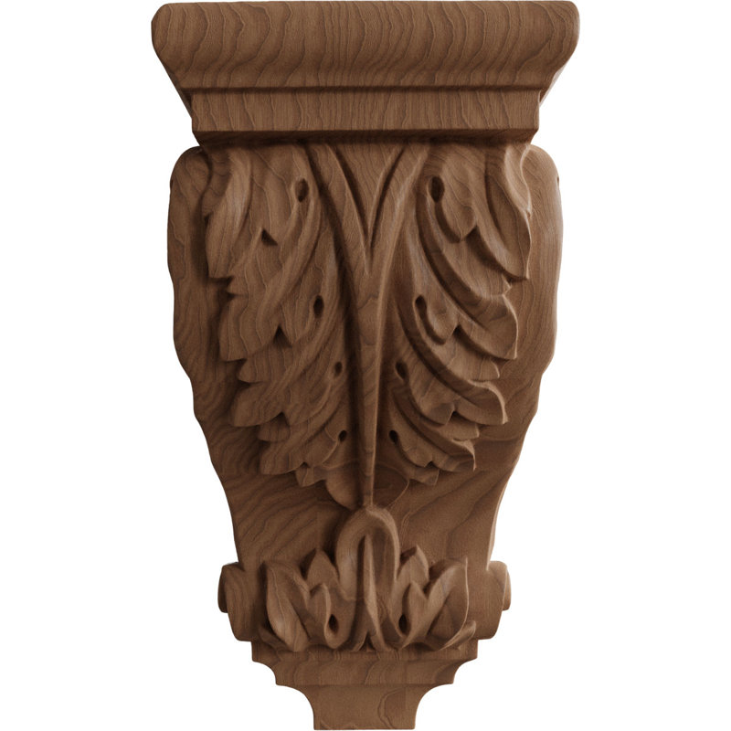Corbeau Acanthus, Brun foncé, H 10 po x l 5 po x P 5 po