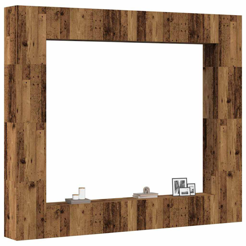 Ahnia Unfinished TV Stand for TVs up to 24", Old Wood
