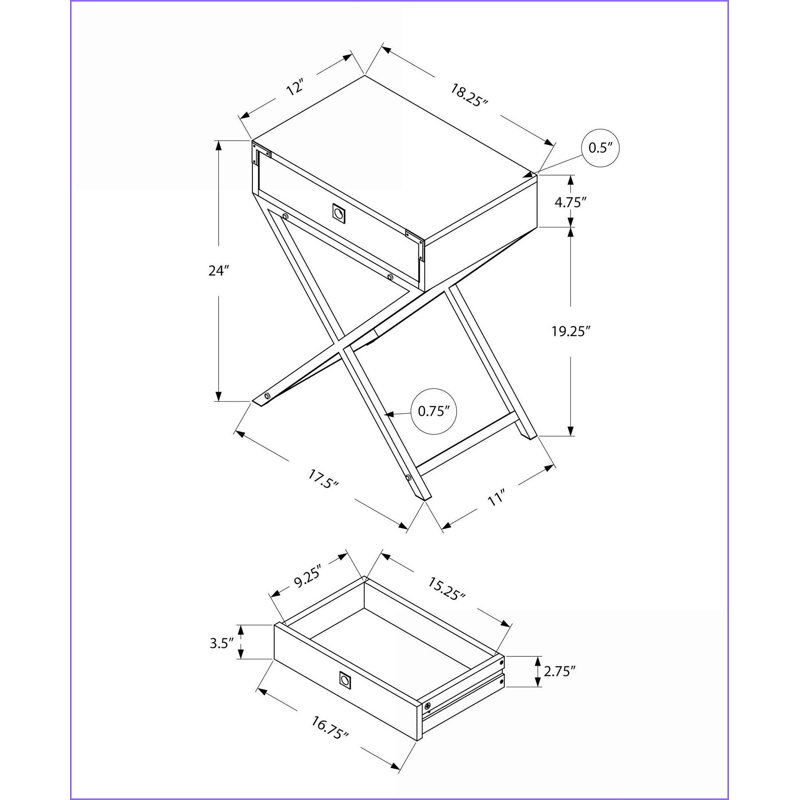 Table basse grise d'aspect ciment avec pieds en métal noir, tiroir de rangement compact pour un salon polyvalent