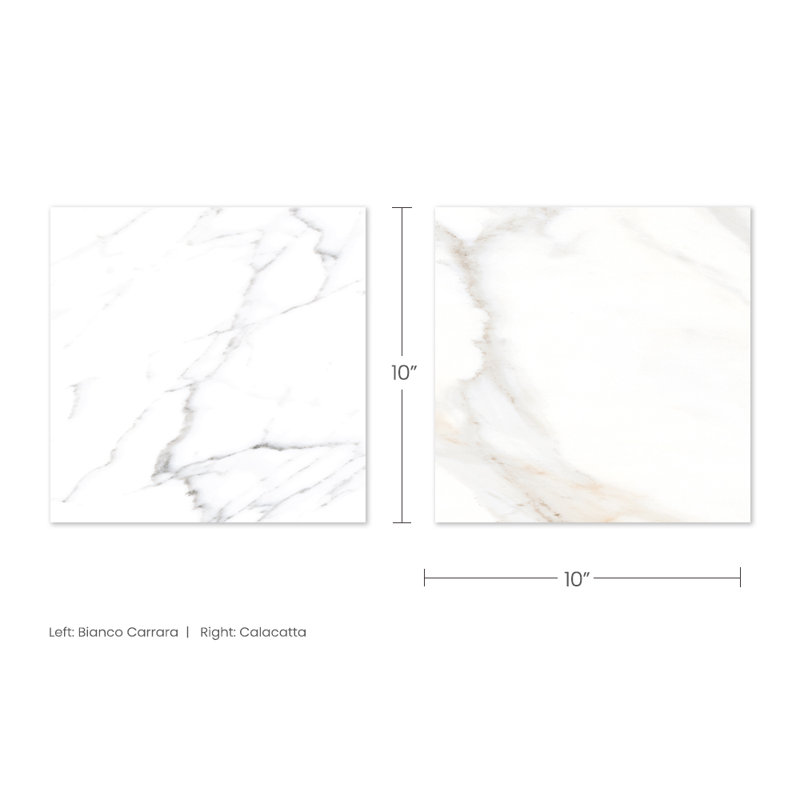 Tavari Checkerboard 10X10 Carrara And Calacatta, White