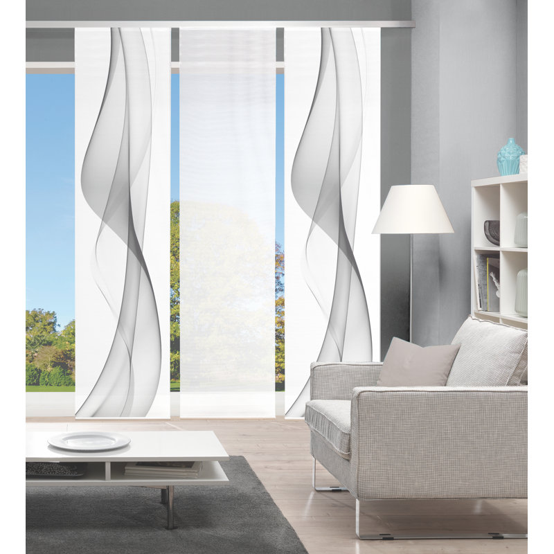 Tremonton Semi Sheer Curtain Panel Pair, Purple/Pink/Green, 245 x 60 cm