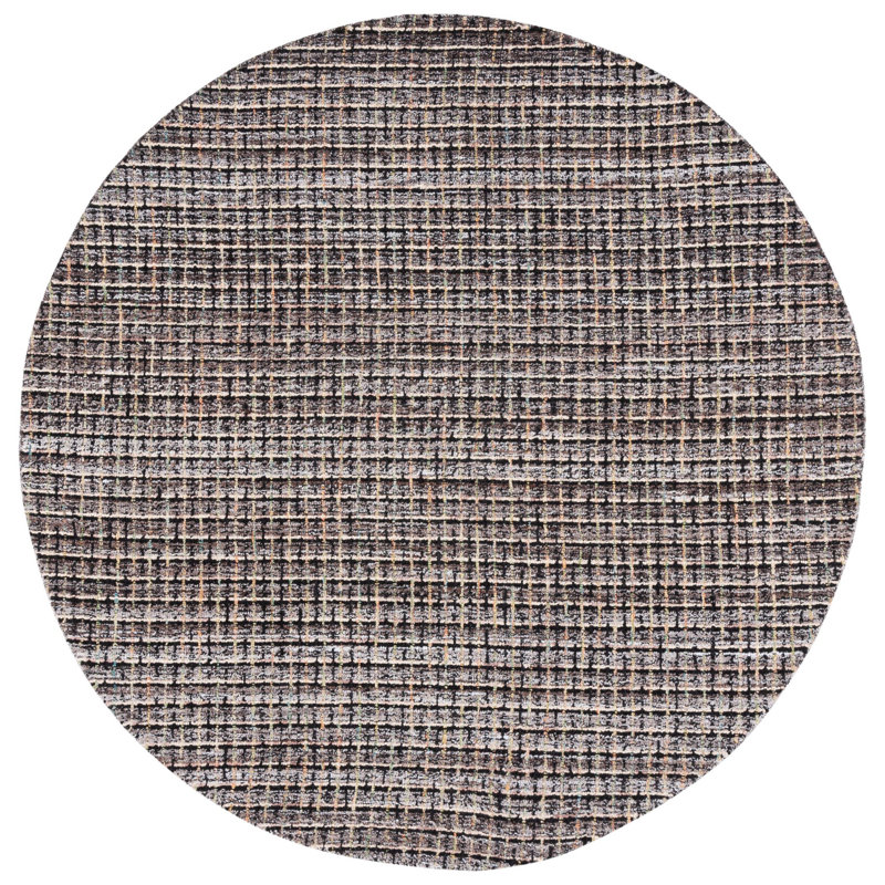 Tapis rayé en laine / coton Natko, Rond 6 pi